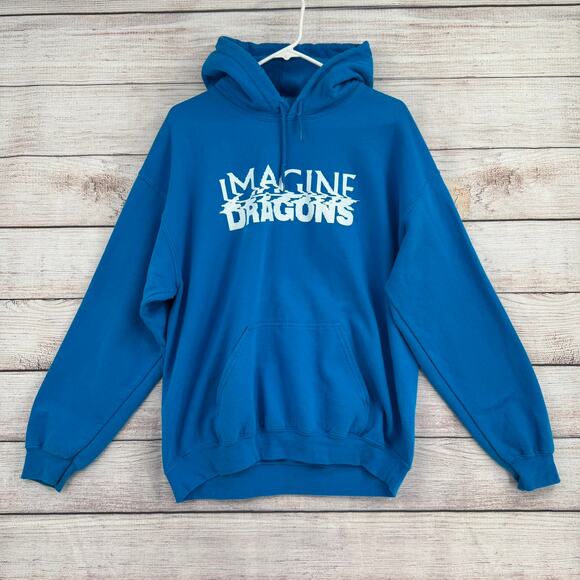 Imagine Dragons Mercury World Tour 2022 Hoodie Sweatshirt Adult Large Blue - Picture 1 of 7